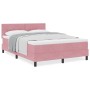 Cama con resortes rosa y colchón 140x190 cm de terciopelo by , Beds and slatted bases - Ref: Foro24-3339175, Price: 431,11 €,...