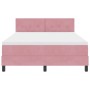 Cama con resortes rosa y colchón 140x190 cm de terciopelo by , Beds and slatted bases - Ref: Foro24-3339175, Price: 431,11 €,...