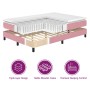 Cama con resortes rosa y colchón 140x190 cm de terciopelo by , Beds and slatted bases - Ref: Foro24-3339175, Price: 431,11 €,...