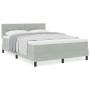 Cama Box Spring con colchón terciopelo gris claro 160x200 cm | Foro24.es | Tu tienda online para hogar, jardín y más Foro24.es