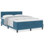 Cama Box Spring con colchón terciopelo azul oscuro 160x200 cm by , Beds and slatted bases - Ref: Foro24-3339186, Price: 476,5...