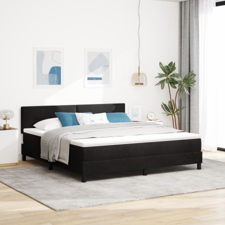 Cama Box Spring con colchón terciopelo negro 180x200 cm by , Beds and slatted bases - Ref: Foro24-3339190, Price: 513,44 €, D...
