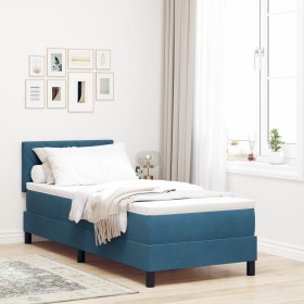 Cama Box Spring con colchón terciopelo azul oscuro 80x200 cm by , Beds and slatted bases - Ref: Foro24-3339204, Price: 270,75...