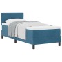 Cama Box Spring con colchón terciopelo azul oscuro 80x200 cm by , Beds and slatted bases - Ref: Foro24-3339204, Price: 271,21...