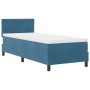 Cama Box Spring con colchón terciopelo azul oscuro 80x200 cm by , Beds and slatted bases - Ref: Foro24-3339204, Price: 271,21...