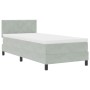 Cama Box Spring con colchón terciopelo gris claro 90x200 cm von , Betten und Lattenroste - Ref: Foro24-3339212, Preis: 293,80...