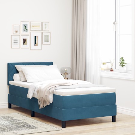 Cama Box Spring con colchón terciopelo azul oscuro 90x200 cm von , Betten und Lattenroste - Ref: Foro24-3339216, Preis: 310,6...
