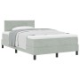 Cama Box Spring con colchón terciopelo gris claro 120x200 cm by , Beds and slatted bases - Ref: Foro24-3339230, Price: 388,29...