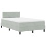 Cama Box Spring con colchón terciopelo gris claro 120x200 cm by , Beds and slatted bases - Ref: Foro24-3339230, Price: 388,29...