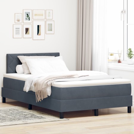 Cama Box Spring con colchón terciopelo gris oscuro 120x200 cm von , Betten und Lattenroste - Ref: Foro24-3339231, Preis: 374,...