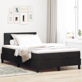 Cama Box Spring con colchón terciopelo negro