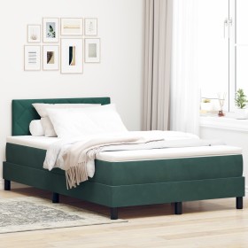 Cama Box Spring con colchón terciopelo verde