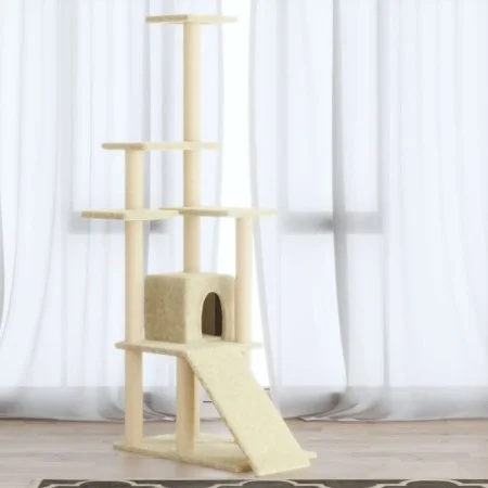Cat scratching post with cream sisal posts 155 cm by vidaXL, Cat furniture - Ref: Foro24-171515, Price: 60,31 €, Discount: %