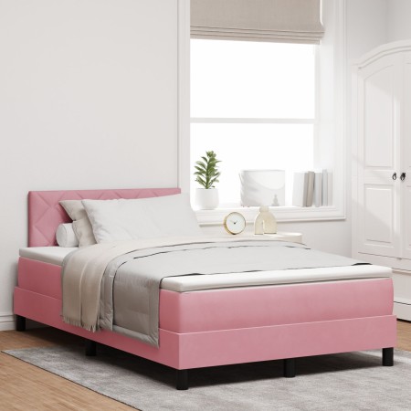 Cama Box Spring con colchón terciopelo rosa 120x200 cm von , Betten und Lattenroste - Ref: Foro24-3339235, Preis: 387,26 €, R...