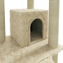 Katzenkratzbaum mit cremefarbenen Sisalstämmen, 155 cm von vidaXL, Katzenmöbel - Ref: Foro24-171515, Preis: 61,23 €, Rabatt: %