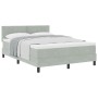 Cama Box Spring con colchón terciopelo gris claro 140x200 cm | Foro24.es | Tu tienda online para hogar, jardín y más Foro24.es