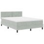 Cama Box Spring con colchón terciopelo gris claro 140x200 cm | Foro24.es | Tu tienda online para hogar, jardín y más Foro24.es