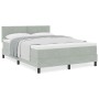 Cama Box Spring con colchón terciopelo gris claro 140x200 cm | Foro24.es | Tu tienda online para hogar, jardín y más Foro24.es