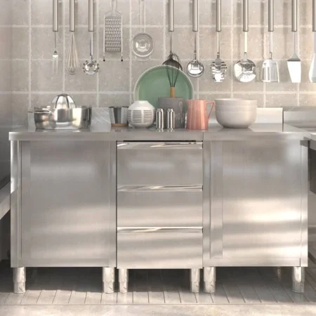 Armarios de cocina comercial 3 unidades acero inoxidable de vidaXL, Restauración - Ref: Foro24-3083720, Precio: 766,23 €, Des...