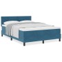 Cama Box Spring con colchón terciopelo azul oscuro 160x200 cm by , Beds and slatted bases - Ref: Foro24-3339252, Price: 481,2...