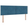 Cama Box Spring con colchón terciopelo azul oscuro 160x200 cm by , Beds and slatted bases - Ref: Foro24-3339252, Price: 481,2...