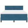 Cama Box Spring con colchón terciopelo azul oscuro 160x200 cm by , Beds and slatted bases - Ref: Foro24-3339252, Price: 481,2...