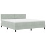 Cama Box Spring con colchón terciopelo gris claro 180x200 cm by , Beds and slatted bases - Ref: Foro24-3339254, Price: 518,33...