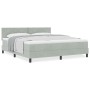 Cama Box Spring con colchón terciopelo gris claro 180x200 cm by , Beds and slatted bases - Ref: Foro24-3339254, Price: 518,33...