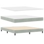 Cama Box Spring con colchón terciopelo gris claro 180x200 cm by , Beds and slatted bases - Ref: Foro24-3339254, Price: 518,33...