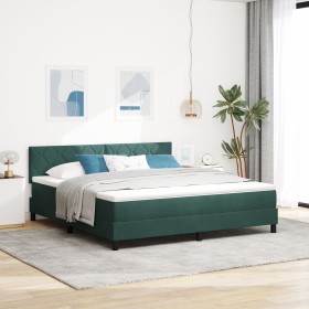 Cama Box Spring con colchón terciopelo verde oscuro 180x200 cm by , Beds and slatted bases - Ref: Foro24-3339257, Price: 546,...