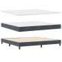 Cama Box Spring con colchón terciopelo gris oscuro 200x200 cm by , Beds and slatted bases - Ref: Foro24-3339261, Price: 561,4...