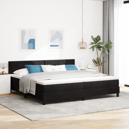 Cama Box Spring con colchón terciopelo negro 200x200 cm | Foro24.es | Tu tienda online para hogar, jardín y más Foro24.es