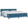 Cama Box Spring con colchón terciopelo azul oscuro 200x200 cm | Foro24.es | Tu tienda online para hogar, jardín y más Foro24.es