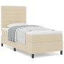 Cama con Base de Resortes con Colchón Color Crema 80x200 cm Tela von , Betten und Lattenroste - Ref: Foro24-3339271, Preis: 3...