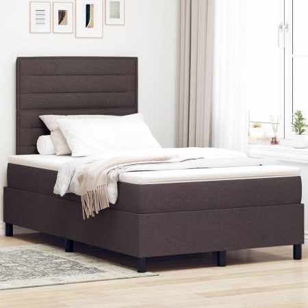 Cama con Somier con Colchón Marrón Oscuro Pequeña Doble Tela | Foro24.es | Tu tienda online para hogar, jardín y más Foro24.es