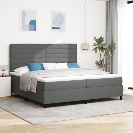Base de cama con colchón gris oscuro 200x200 cm tela | Foro24.es | Tu tienda online para hogar, jardín y más Foro24.es