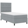 Cama Box Spring de con Colchón Gris Claro 80x200 cm de Tela by , Beds and slatted bases - Ref: Foro24-3339343, Price: 304,68 ...