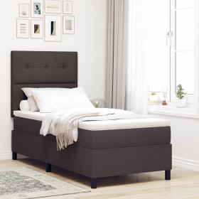 Cama Box Spring de con Colchón Marrón Oscuro