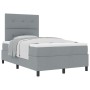 cama con base y colchón gris claro pequeña doble tela | Foro24.es | Tu tienda online para hogar, jardín y más Foro24.es
