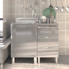 Kommerzielle Küchenschränke, 2 Einheiten aus Edelstahl. von vidaXL, Wiederherstellung - Ref: Foro24-3083722, Preis: 574,05 €,...