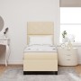 Cama con somier con colchón crema 80x200 cm tela | Foro24.es | Tu tienda online para hogar, jardín y más Foro24.es