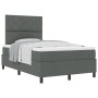Cama Box Spring con Colchón Gris Oscuro Doble Pequeña Tela by , Beds and slatted bases - Ref: Foro24-3339449, Price: 407,49 €...