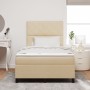 Cama con Base de Resortes y Colchón Crema 120x200 cm Tela by , Beds and slatted bases - Ref: Foro24-3339460, Price: 429,14 €,...
