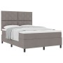 Cama Box Spring con Colchón Taupe 140x190 cm Tela by , Beds and slatted bases - Ref: Foro24-3339466, Price: 500,67 €, Discoun...