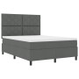 Cama Box Spring con Colchón Gris Oscuro 140x200 cm Tela by , Beds and slatted bases - Ref: Foro24-3339470, Price: 502,37 €, D...