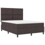 Cama con Base de Resortes y Colchón Marrón Oscuro 140x200 cm Tela by , Beds and slatted bases - Ref: Foro24-3339472, Price: 5...