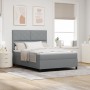Cama con Box Spring con Colchón Gris Claro 160x200 cm Tela | Foro24.es | Tu tienda online para hogar, jardín y más Foro24.es