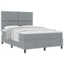 Cama con Box Spring con Colchón Gris Claro 160x200 cm Tela | Foro24.es | Tu tienda online para hogar, jardín y más Foro24.es