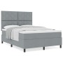 Cama con Box Spring con Colchón Gris Claro 160x200 cm Tela | Foro24.es | Tu tienda online para hogar, jardín y más Foro24.es