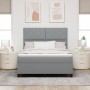 Cama con Box Spring con Colchón Gris Claro 160x200 cm Tela | Foro24.es | Tu tienda online para hogar, jardín y más Foro24.es